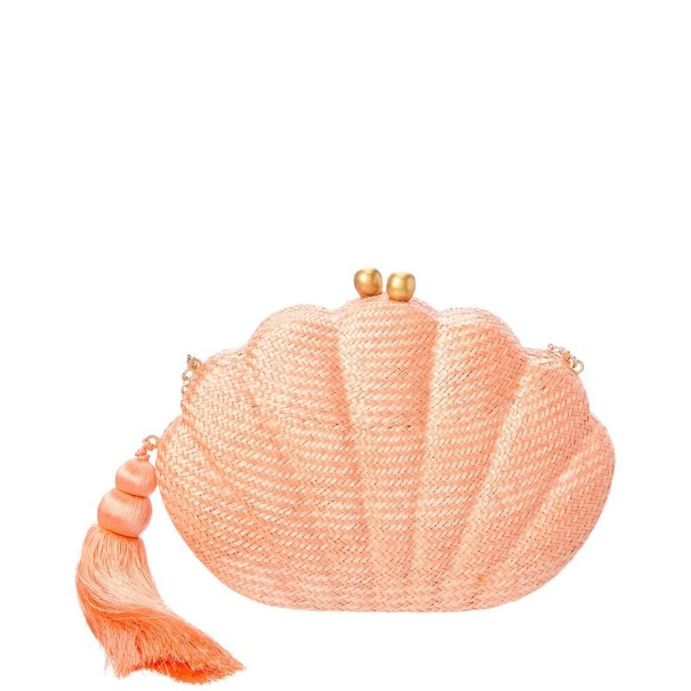 Rafé Katie Straw Clutch, Orange